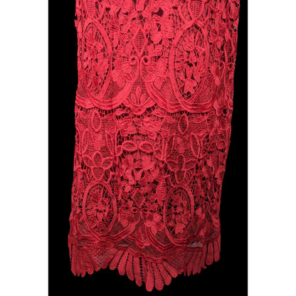Lovers + Friends Caspian Red Lace Shift Dress Size Large