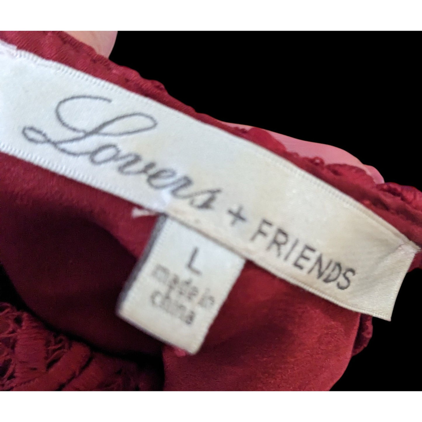 Lovers + Friends Caspian Red Lace Shift Dress Size Large