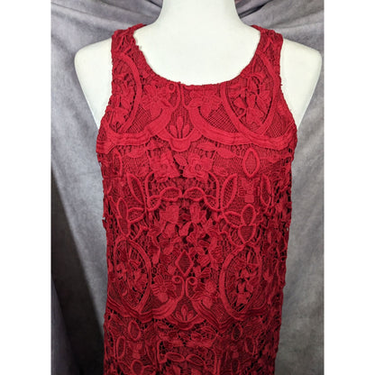 Lovers + Friends Caspian Red Lace Shift Dress Size Large