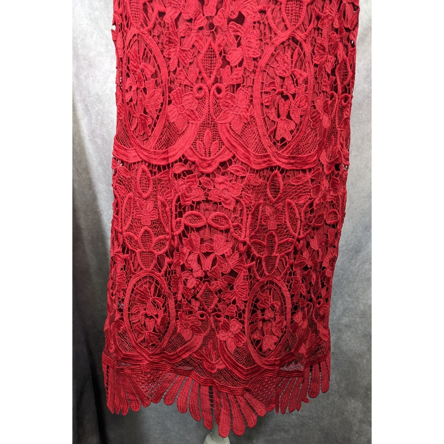 Lovers + Friends Caspian Red Lace Shift Dress Size Large