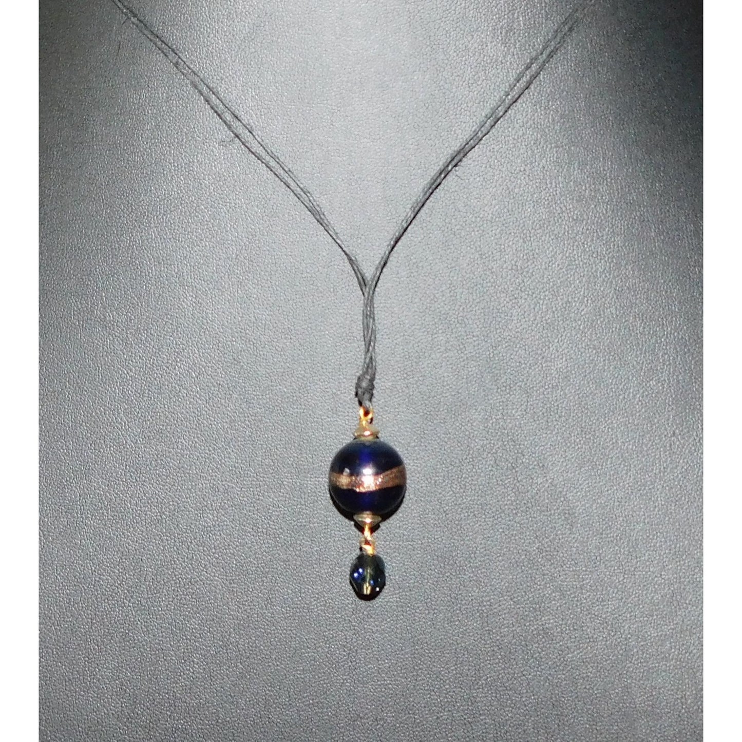 Simple Handmade Glass Bead Pendant Necklace
