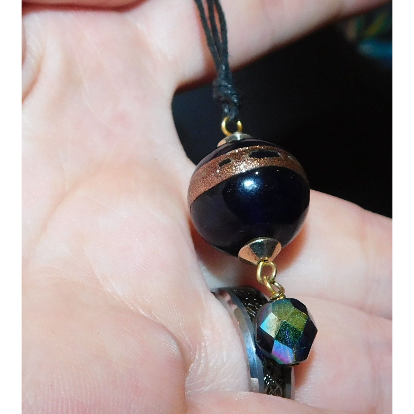 Simple Handmade Glass Bead Pendant Necklace