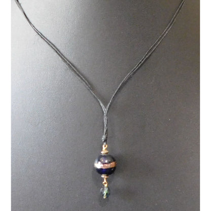 Simple Handmade Glass Bead Pendant Necklace