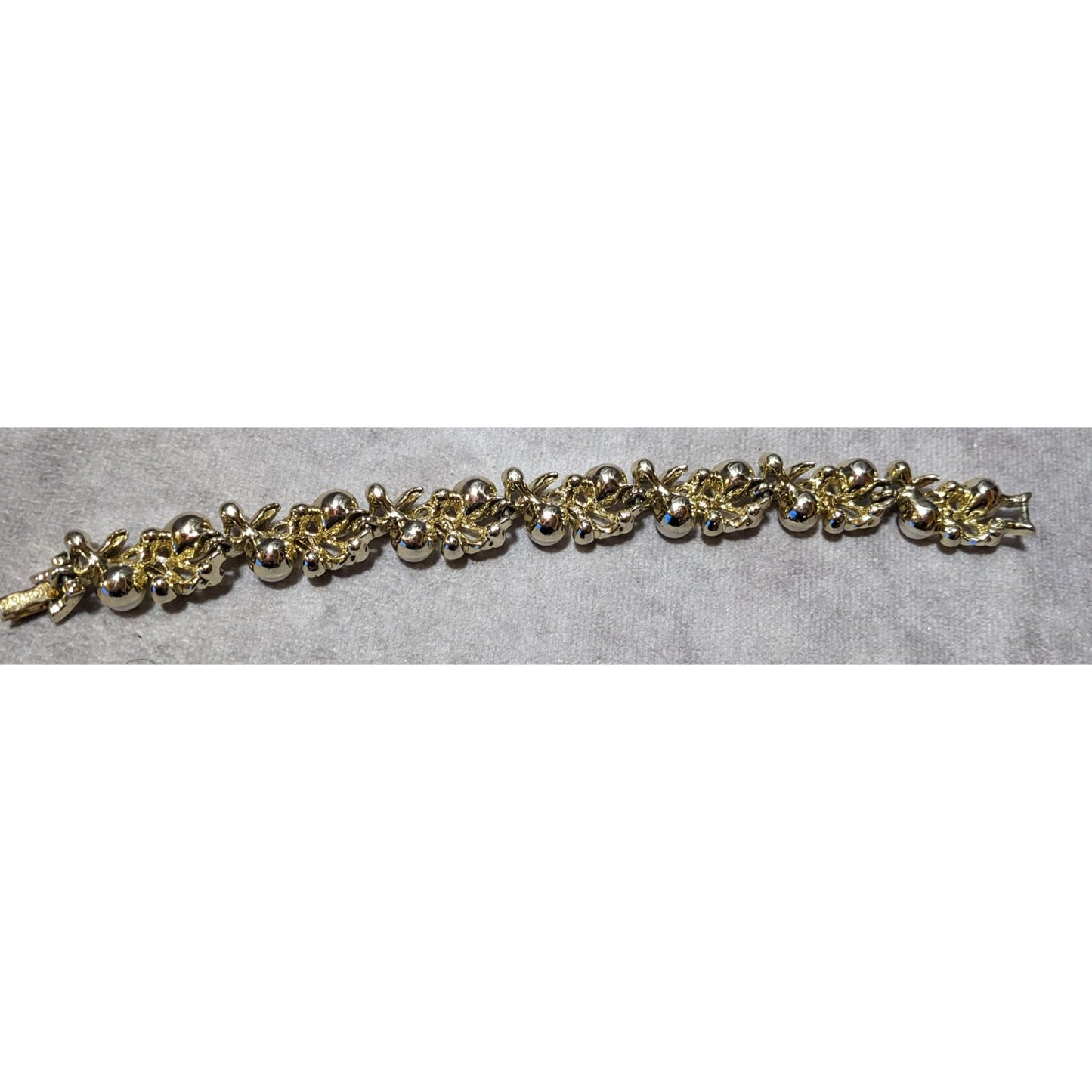 Vintage Sarah Coventry Floral Faux Pearl Rhinestone Gold Tone Bridal Bracelet