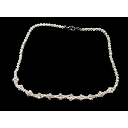 Coquette Pastel Pink Faux Pearl Beaded Necklace