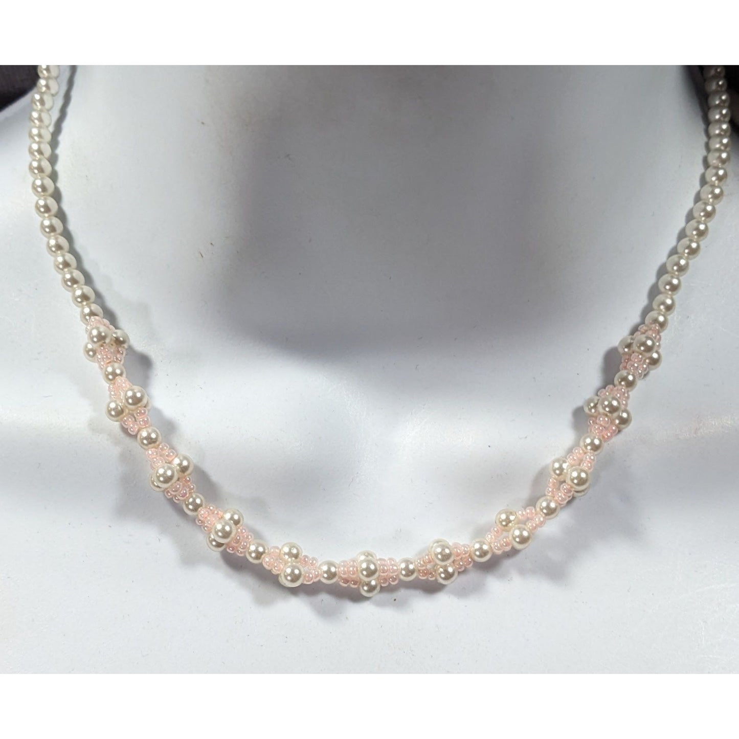 Coquette Pastel Pink Faux Pearl Beaded Necklace