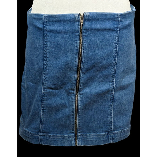 BDG Urban Outfitters Zip Front Stretch Denim Mini Skirt