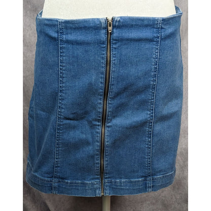 BDG Urban Outfitters Zip Front Stretch Denim Mini Skirt