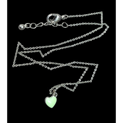 Minimalist Mint Green Heart Pendant Necklace