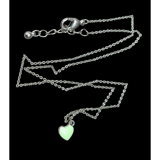 Minimalist Mint Green Heart Pendant Necklace