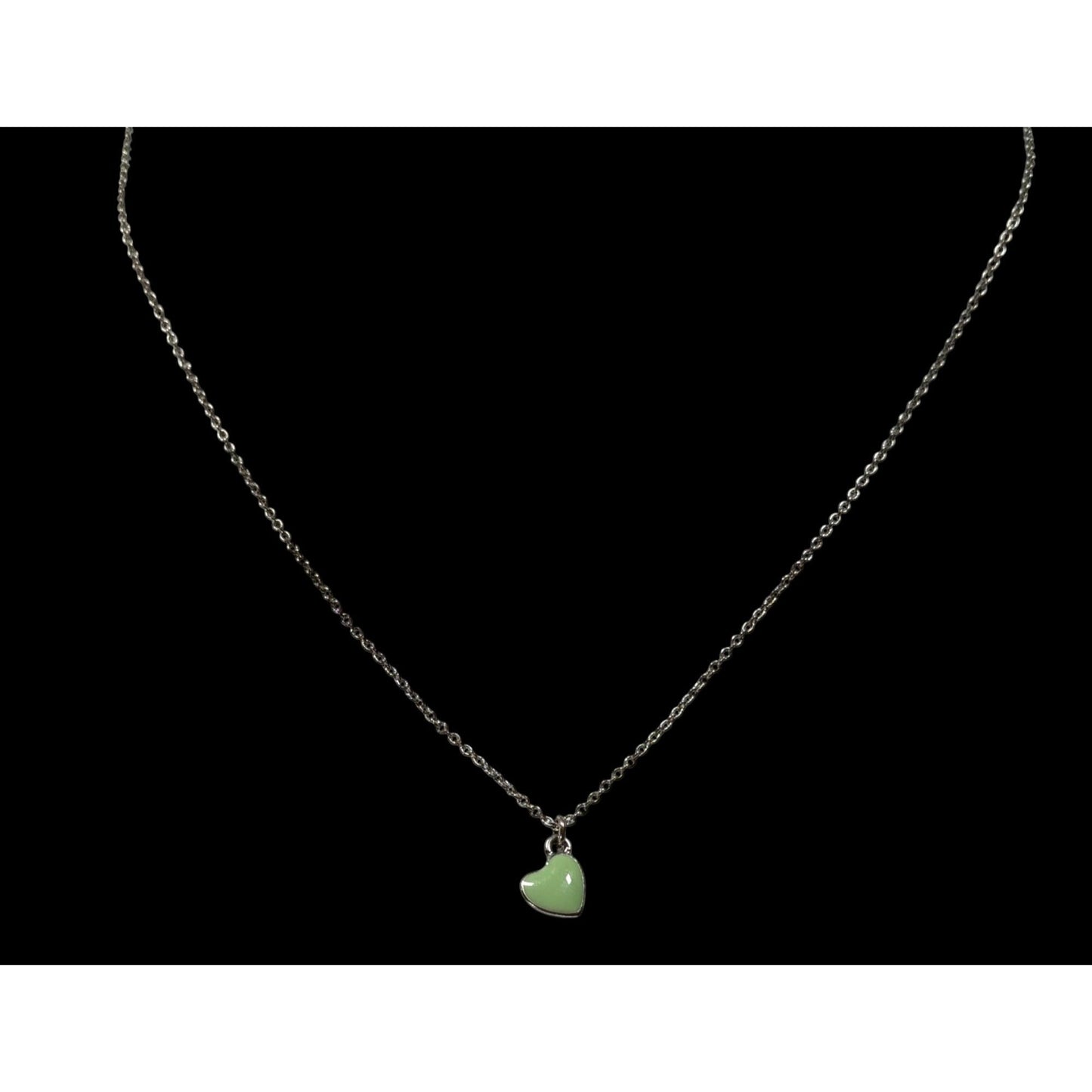 Minimalist Mint Green Heart Pendant Necklace