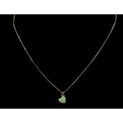 Minimalist Mint Green Heart Pendant Necklace