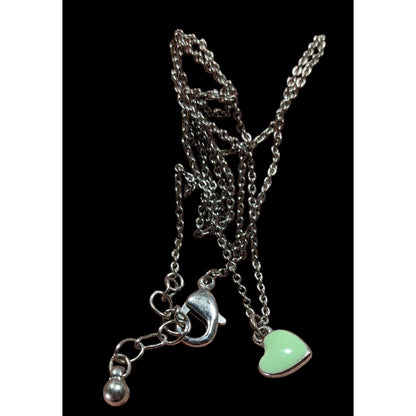 Minimalist Mint Green Heart Pendant Necklace