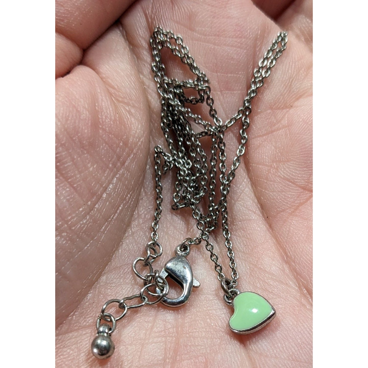 Minimalist Mint Green Heart Pendant Necklace