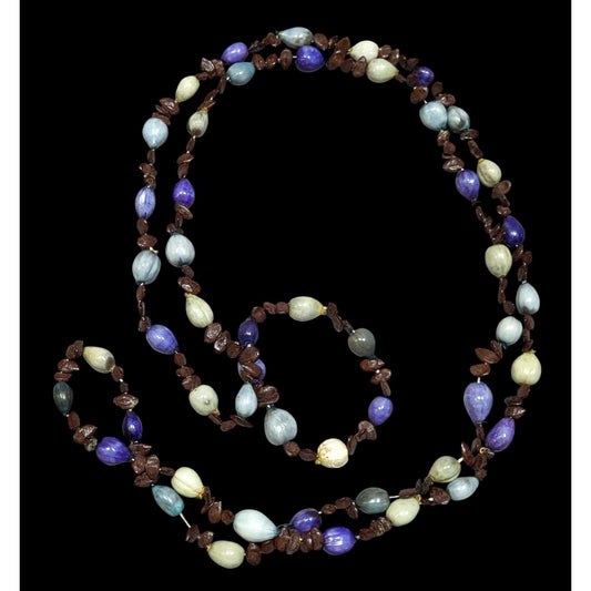Nature Inspired Apple Seed And Job's Tears Seed Beaded Necklace