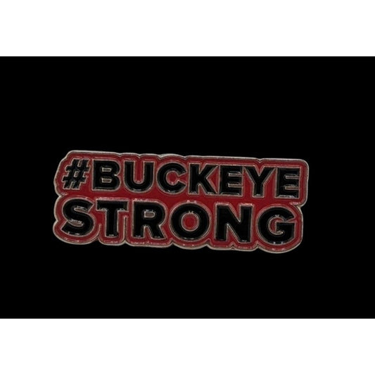 Ohio State Buckeye Strong Black And Red Lapel PIn