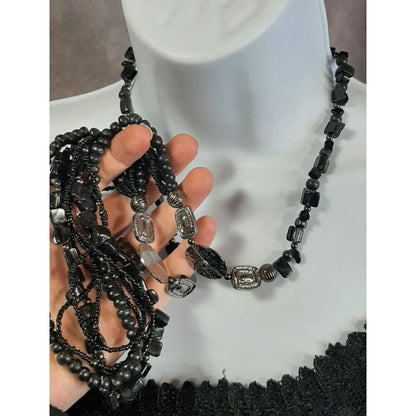 Abstract Gothic Chunky Beaded Necklace