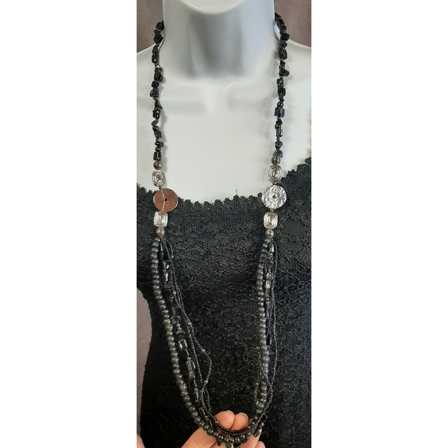 Abstract Gothic Chunky Beaded Necklace