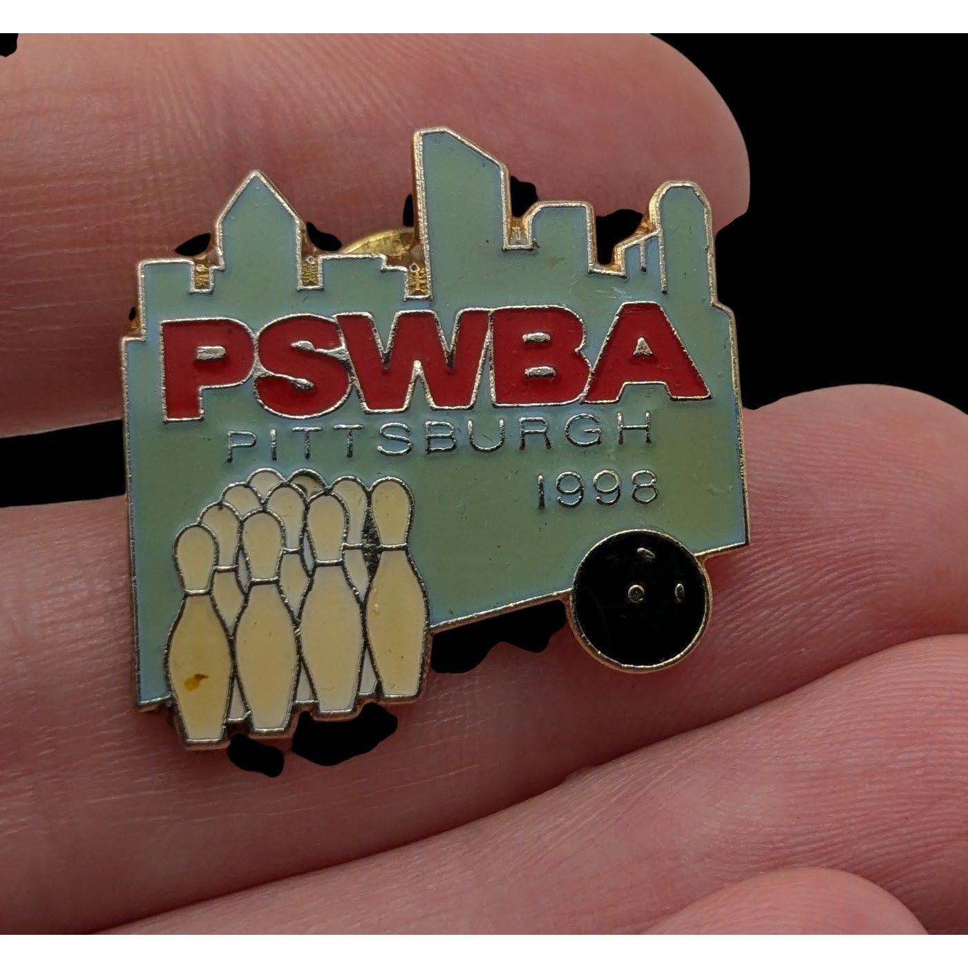 PSWBA Pittsburgh 1998 Enamel Lapel Pin Gold Tone Collectible 1 Inch