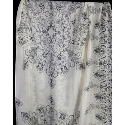 Eren Akesuar Paisley Print Scarf Lightweight 71"x27" Elegant Black & White Design
