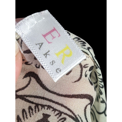 Eren Akesuar Paisley Print Scarf Lightweight 71"x27" Elegant Black & White Design