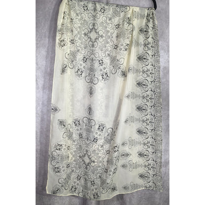 Eren Akesuar Paisley Print Scarf Lightweight 71"x27" Elegant Black & White Design