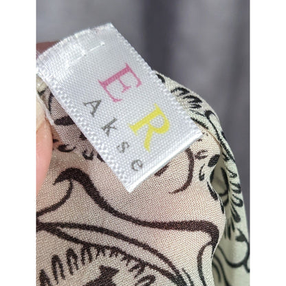 Eren Akesuar Paisley Print Scarf Lightweight 71"x27" Elegant Black & White Design