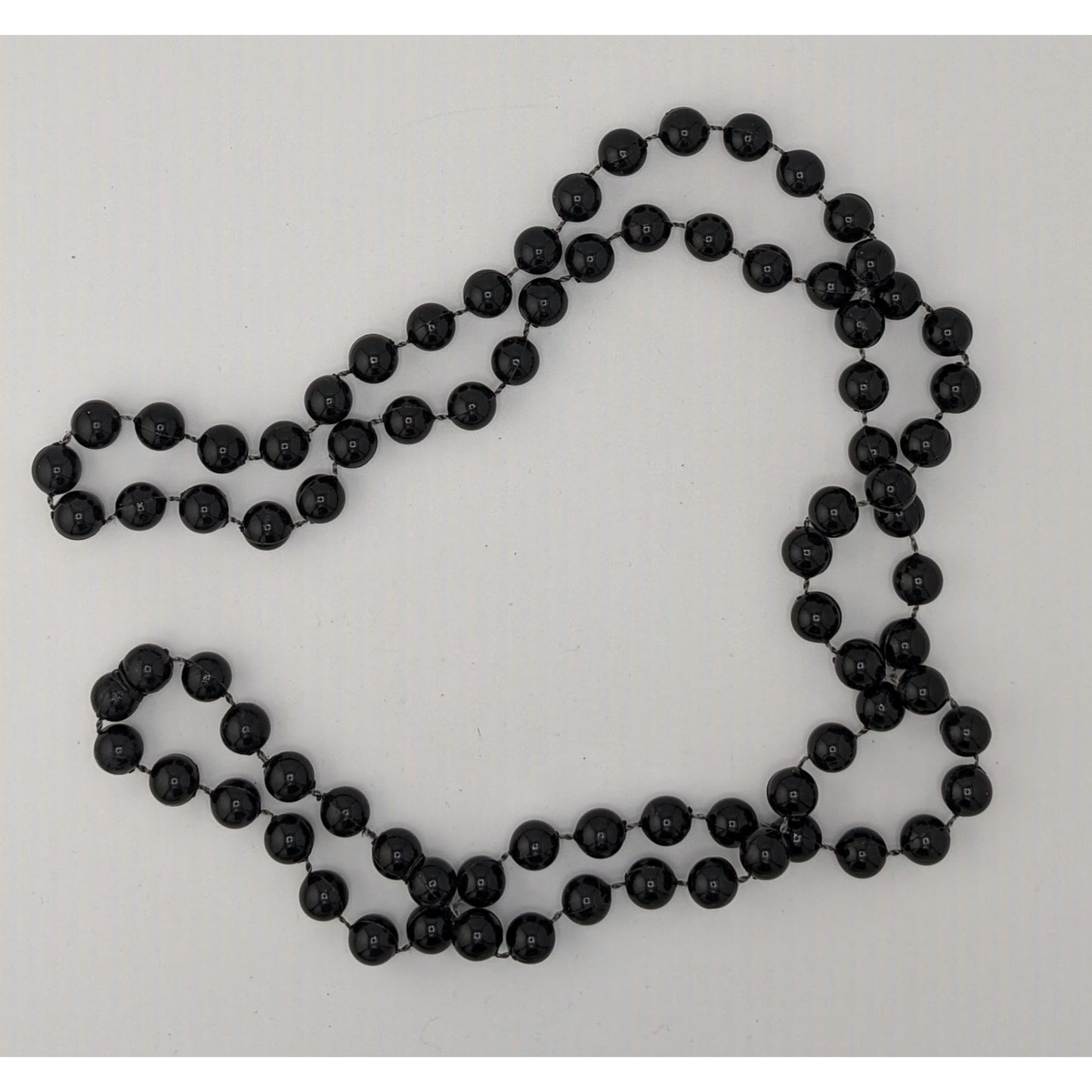 Casual Gothic Black Beaded Long  Necklace