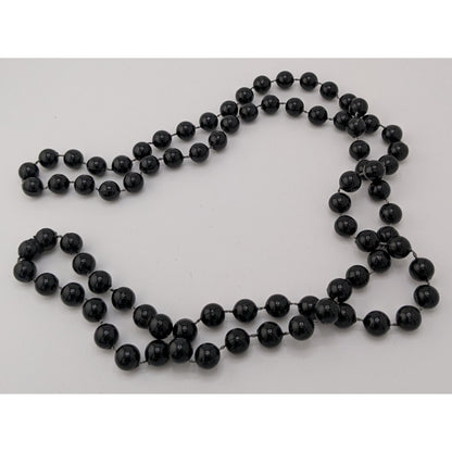 Casual Gothic Black Beaded Long  Necklace