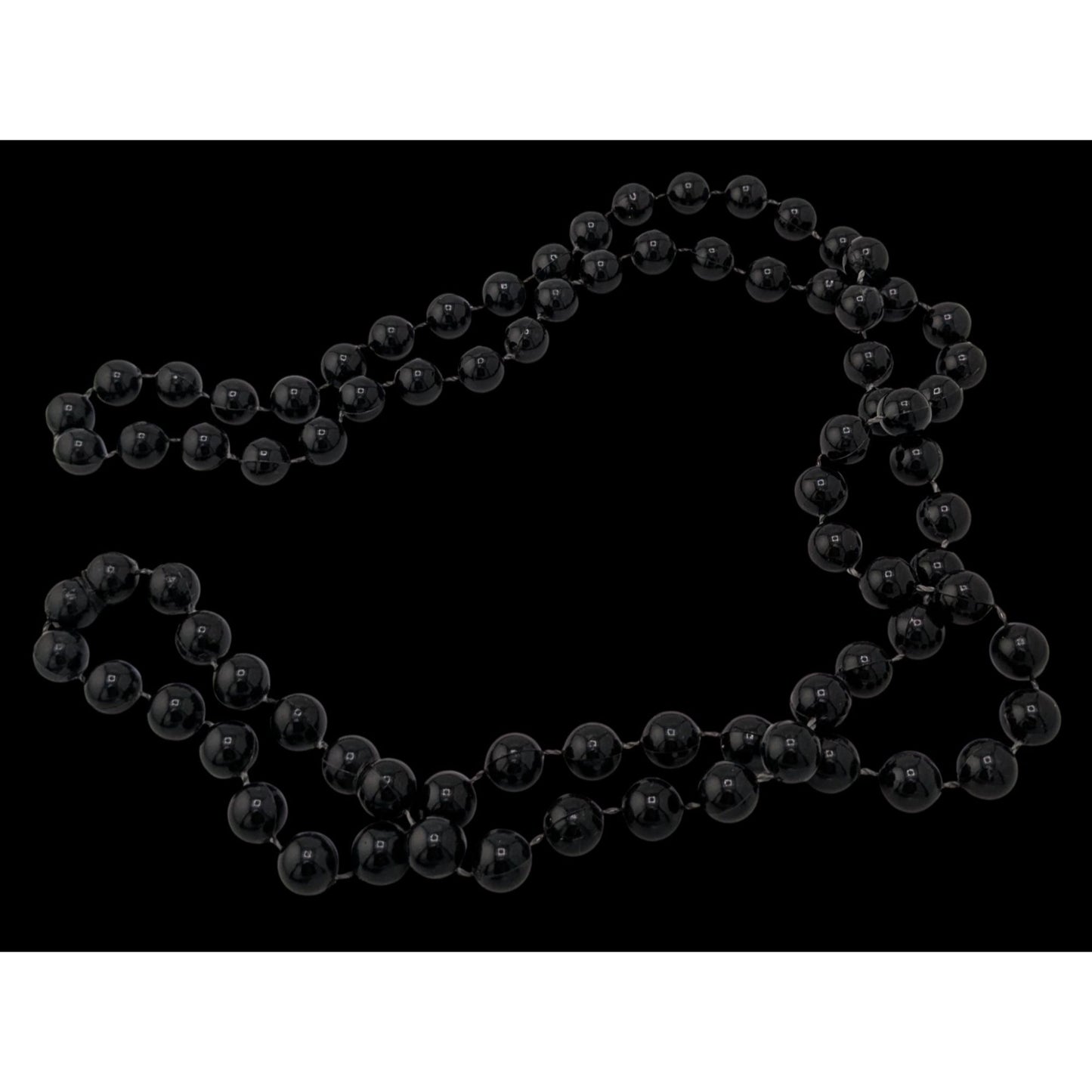 Casual Gothic Black Beaded Long  Necklace