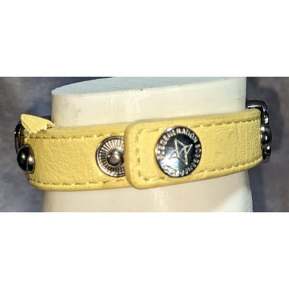 Y2K Sweet BCBGeneration Yellow Leather Heart Statement Bracelet