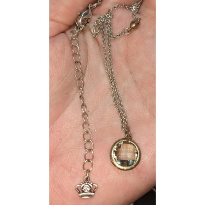 Vintage Premier Designs Faceted Glass Pendant Necklace Limited Edition