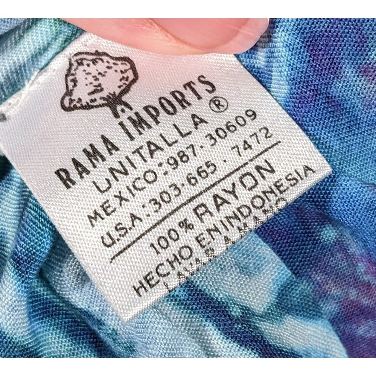 Rama Imports Blue Rainbow Fish Tie Dye Multipurpose Scarf/Shawl/Sarong