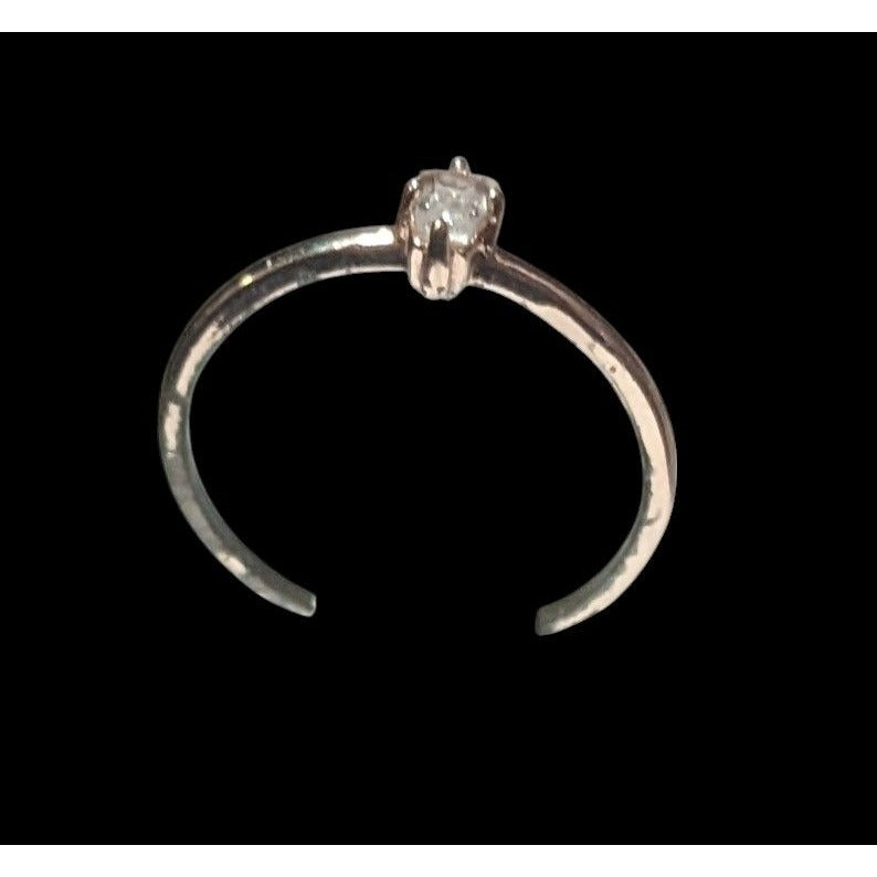 Minimalist Rose Gold Cubic Zirconia Ring Size 6 3/4