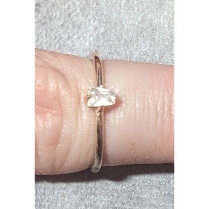 Minimalist Rose Gold Cubic Zirconia Ring Size 6 3/4