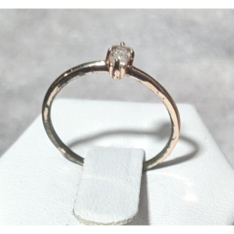 Minimalist Rose Gold Cubic Zirconia Ring Size 6 3/4