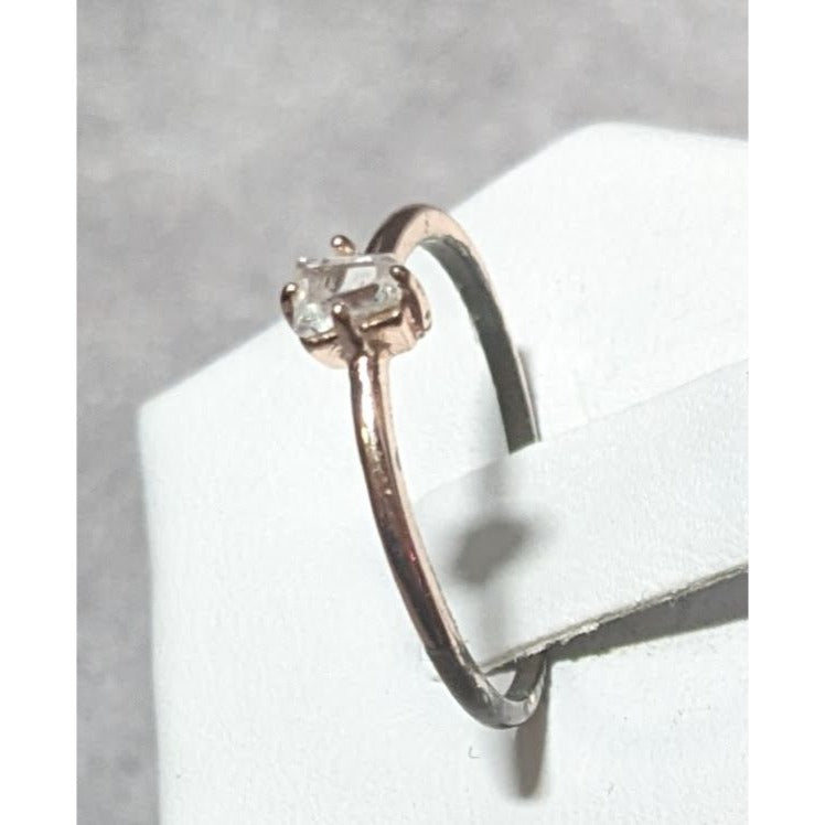 Minimalist Rose Gold Cubic Zirconia Ring Size 6 3/4