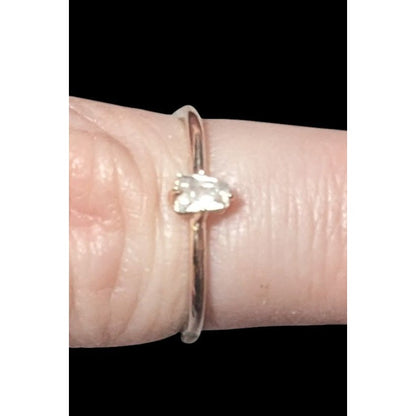 Minimalist Rose Gold Cubic Zirconia Ring Size 6 3/4