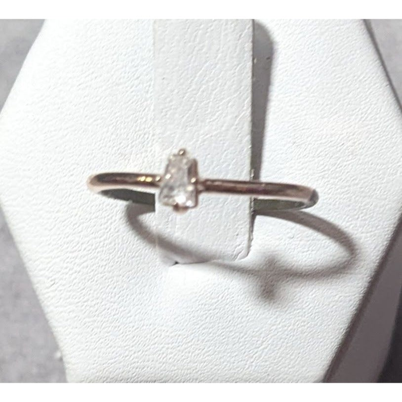 Minimalist Rose Gold Cubic Zirconia Ring Size 6 3/4