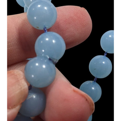 Casual Light Blue Extra Long Plastic Beaded Necklace