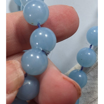 Casual Light Blue Extra Long Plastic Beaded Necklace