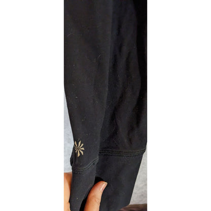 Athleta Black Crop Leggings W/ Mesh Calf & Reflective Details Size Small