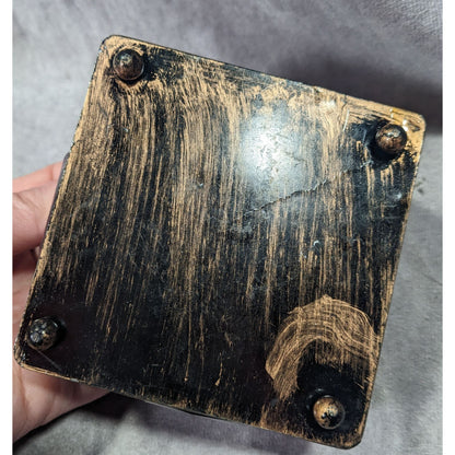 90s Style Pink And Purple Gemmed Square Trinket Box