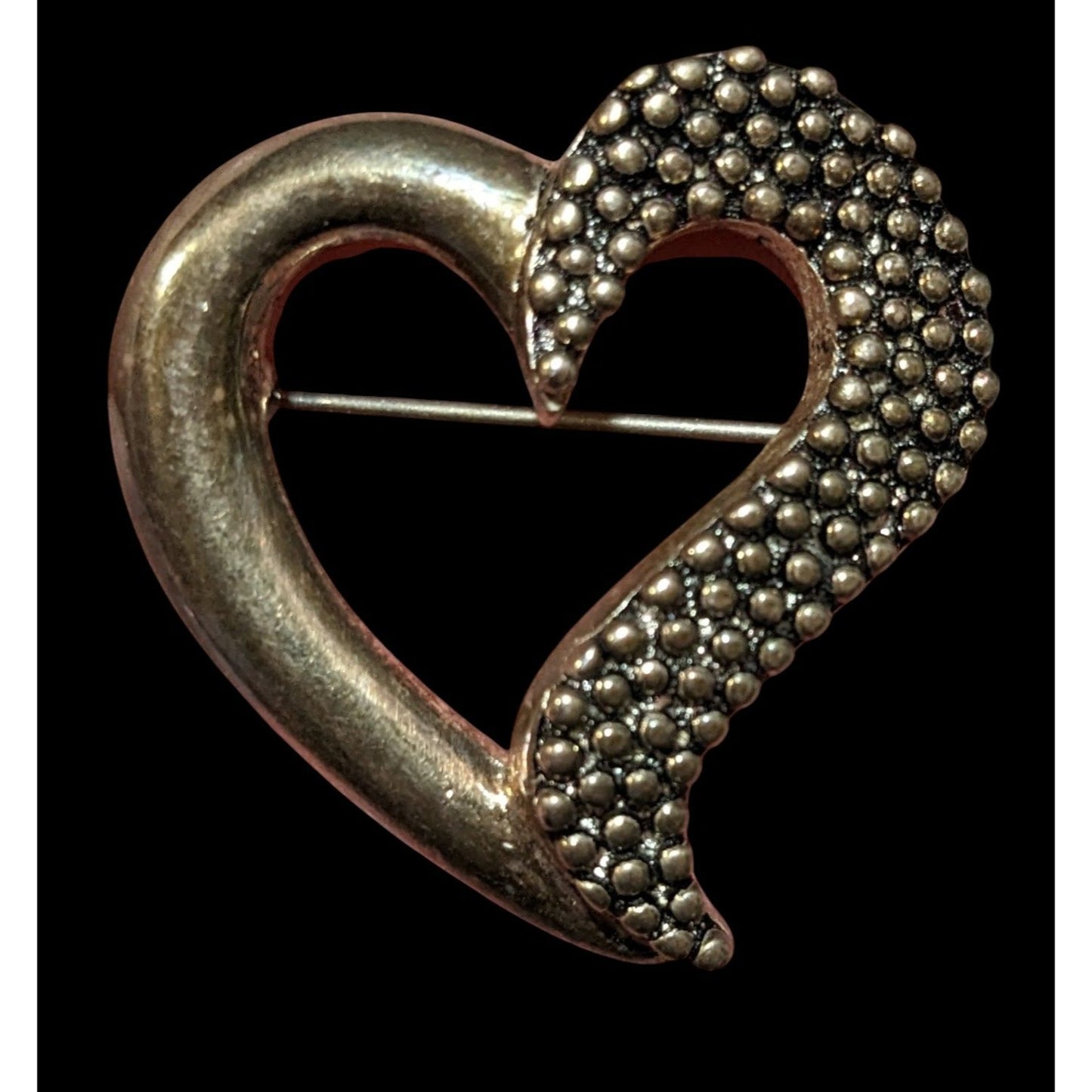 Vintage Premier Designs Silver Tone Open Heart Brooch