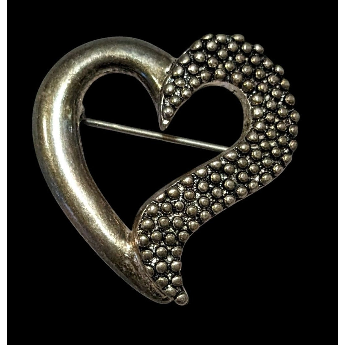 Vintage Premier Designs Silver Tone Open Heart Brooch