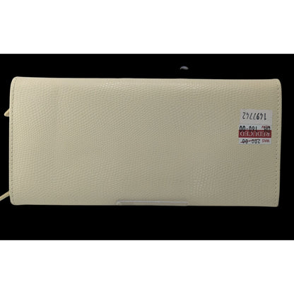 Vintage Beige Jewelry Clutch Wallet With Suede Interior & Removable Zip Pouch