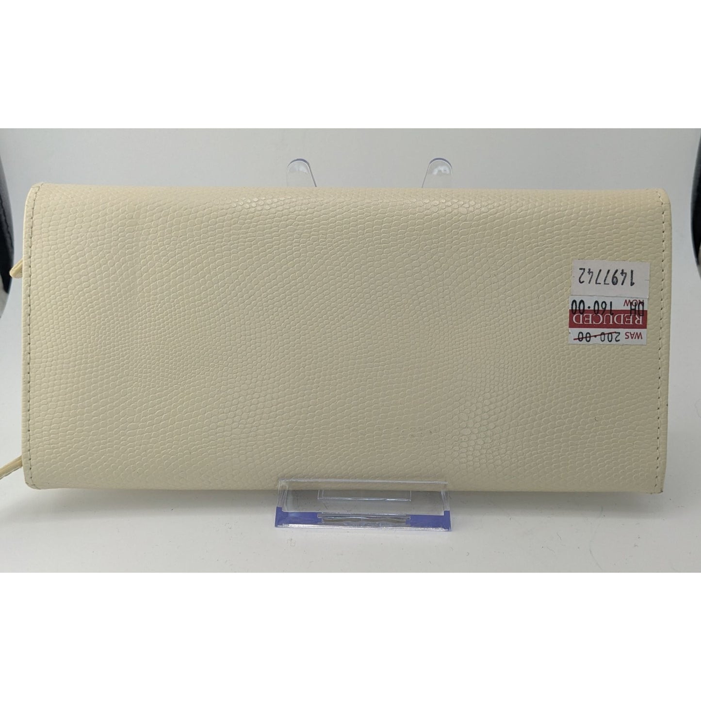Vintage Beige Jewelry Clutch Wallet With Suede Interior & Removable Zip Pouch