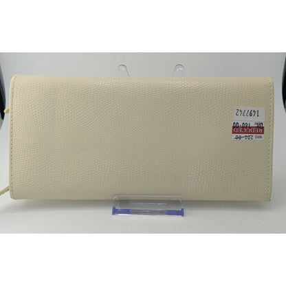 Vintage Beige Jewelry Clutch Wallet With Suede Interior & Removable Zip Pouch
