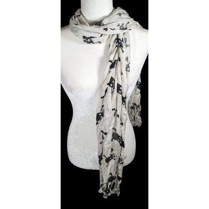 Gothic Skull And Crossbones Black And White Scarf