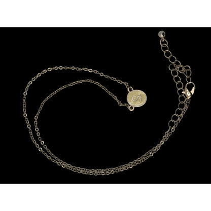 Initial S Pendant Necklace Silver Cream Minimalist Monogram Jewelry